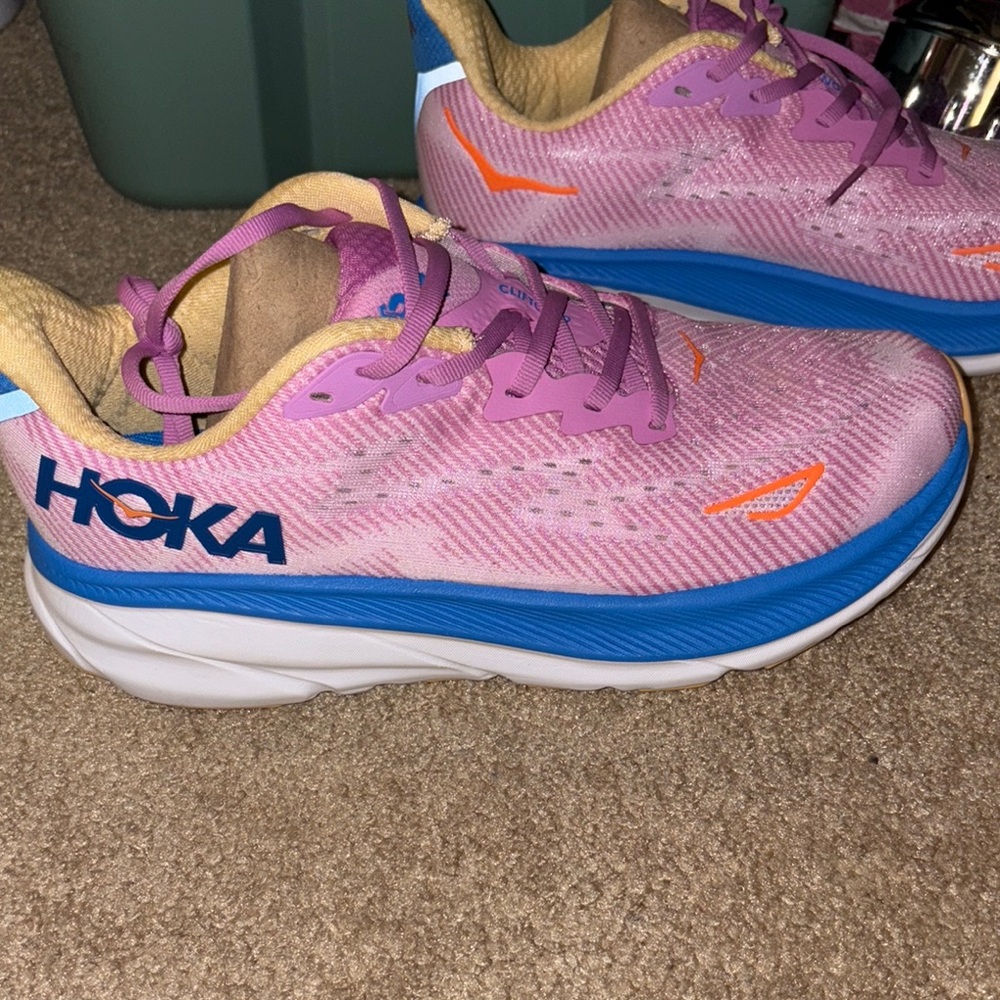 Hoka Vibrant Pink and Blue Sneakers